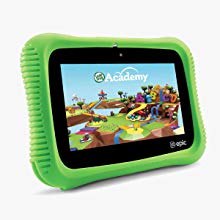 The colorful picture of a LeapPad epic academy edition fun learning tablet.