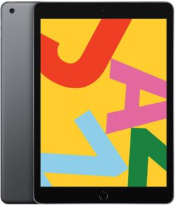 The very colorful picture of the Apple IPad 10.2 Inch. tablet.