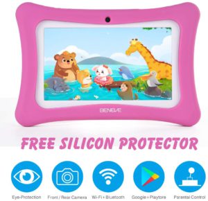 The very colorful picture of a Beneve m755 Kids Tablet.