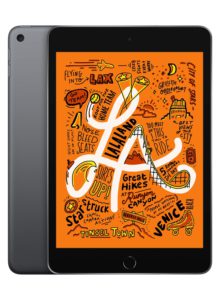 Apple iPad reviews. The colorful illustration of a Apple iPad Mini tablet.