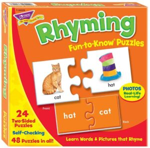 Rhyming Words Match & Learn Puzzle. Best Educational Toys For 3-Year-Olds Seeking Early Academic Growth